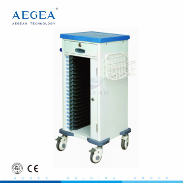 AG-CHT010 ABS single row patient room files storage mobile medical record folder trolley